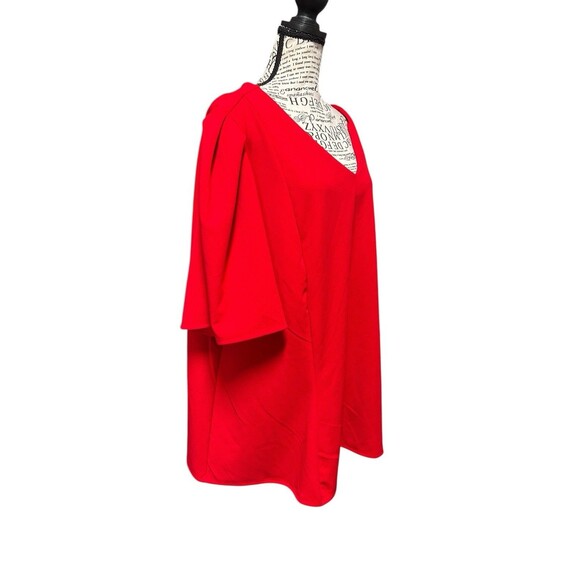 Liz Claiborne Women’s Red Blouse Short Sleeve  Plus 5X Officecore Holidays - Picture 3 of 8